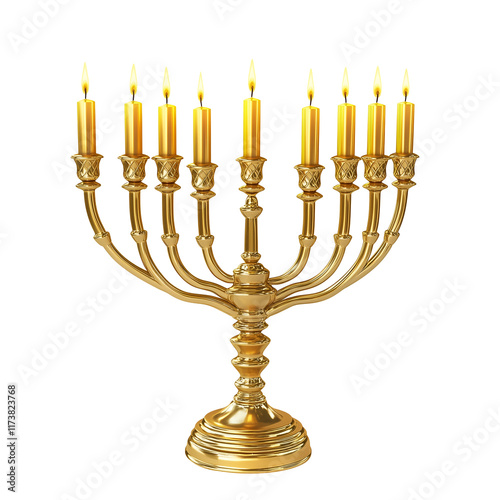 Menorah with candles. photo