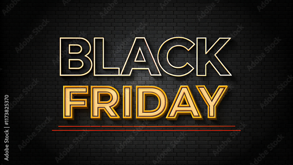 Obraz premium text effect 3d black friday