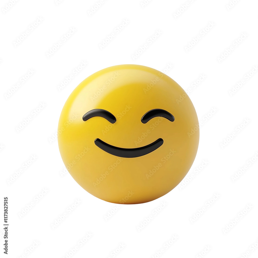 Fototapeta premium yellow smiley face emoticon happy expression cheerful symbol isolated on a white background