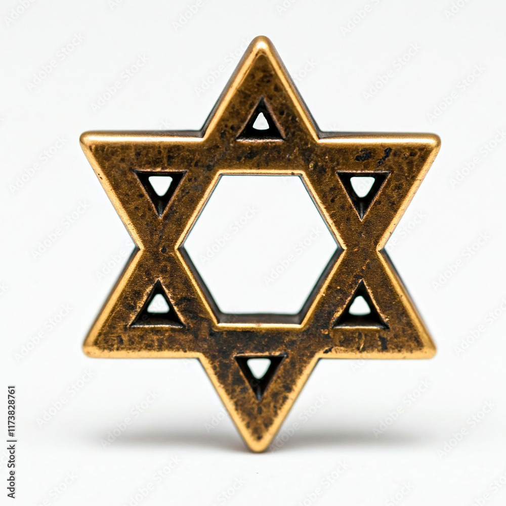 Magen David in beveled bronze, symbol of the Jewish faith Magen David in beveled bronze, symbol of the Jewish faith