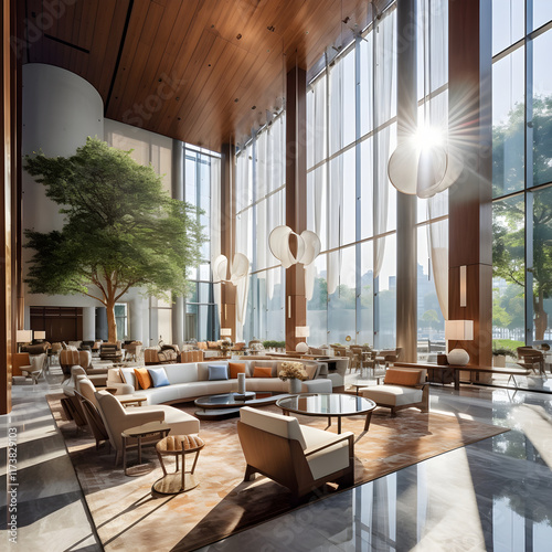 A Glimpse into the Grandeur: The High-End Aesthetics of a Hyatt Hotel Lobby