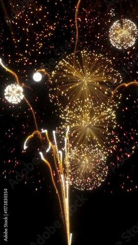 year background with fireworks