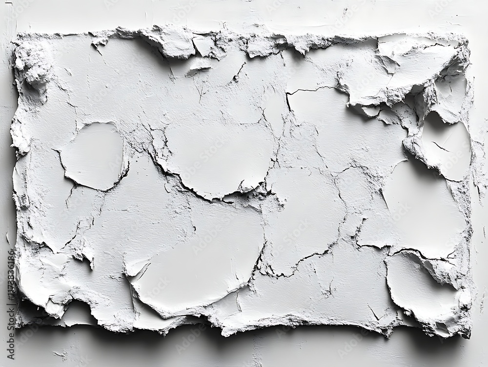 Fototapeta premium Cracked white clay texture background.