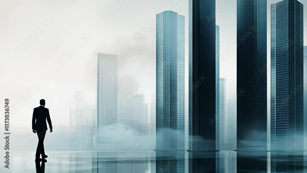 Futuristic Urban Cityscape Illustration of Skyscrapers and Night Skyline in Blue Futuristic Urban Cityscape Illustration of Skyscrapers and Night Skyline in Blue