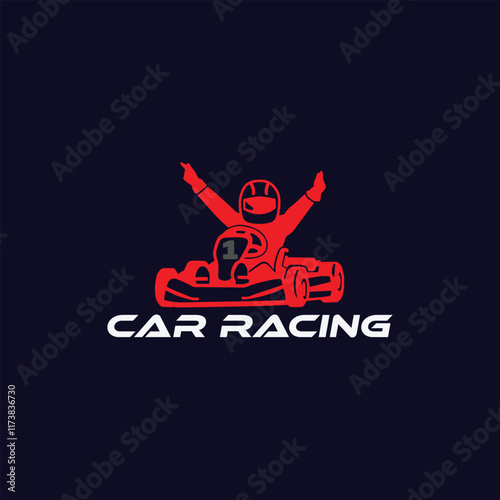 auto car racing sports logo design vector