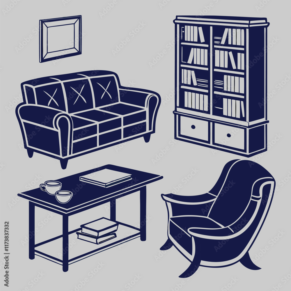 furniture silhouette vector design art and illustration furniture silhouette vector design art and illustration