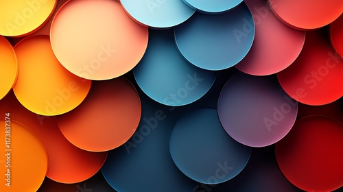 Abstract Colorful Overlapping Circles Pattern Design