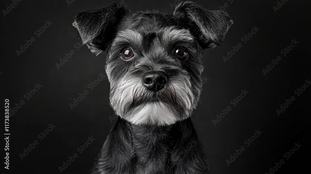 Portrait of a Miniature Schnauzer Portrait of a Miniature Schnauzer