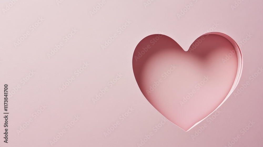 Minimalistic Heart Cutout on a Soft Pink Background Minimalistic Heart Cutout on a Soft Pink Background