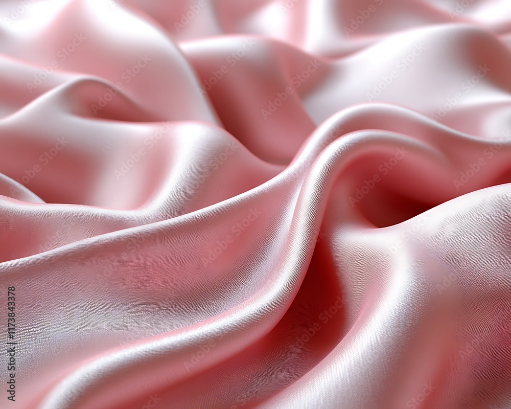 Soft pink silk fabric with elegant folds and waves. Soft pink silk fabric with elegant folds and waves.