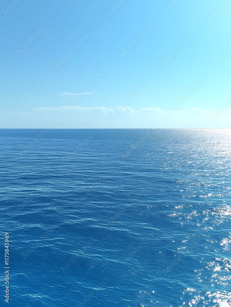 Obraz premium Calm ocean under a clear blue sky.