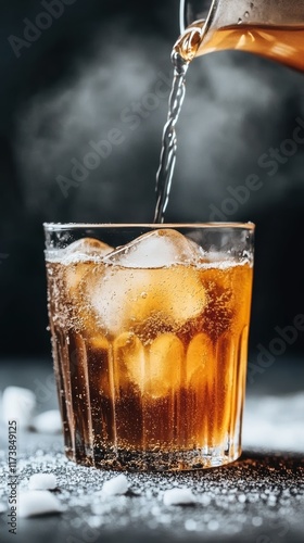 Wallpaper Mural Pouring sugar free drink into glass with ice and sweeteners, promoting low sugar lifestyle and dangers of excess sugar Torontodigital.ca