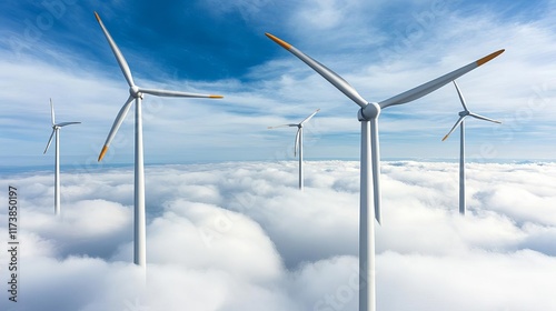 Wallpaper Mural Wind turbines amidst surreal cloud formations, energy in the sky Torontodigital.ca