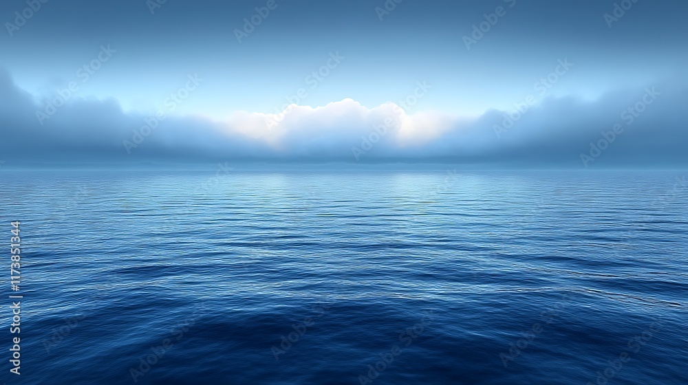 Fototapeta premium Serene ocean scene with misty horizon.
