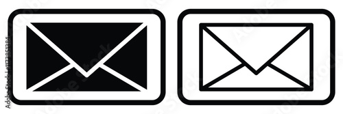 Gmail icon vector. Mail symbol editable illustration clipart design. Message mail icon sign vector. Gmail icon Thin outline art symbol. SMS icon set. New gmail, email. Dialog, chat. Eps 10