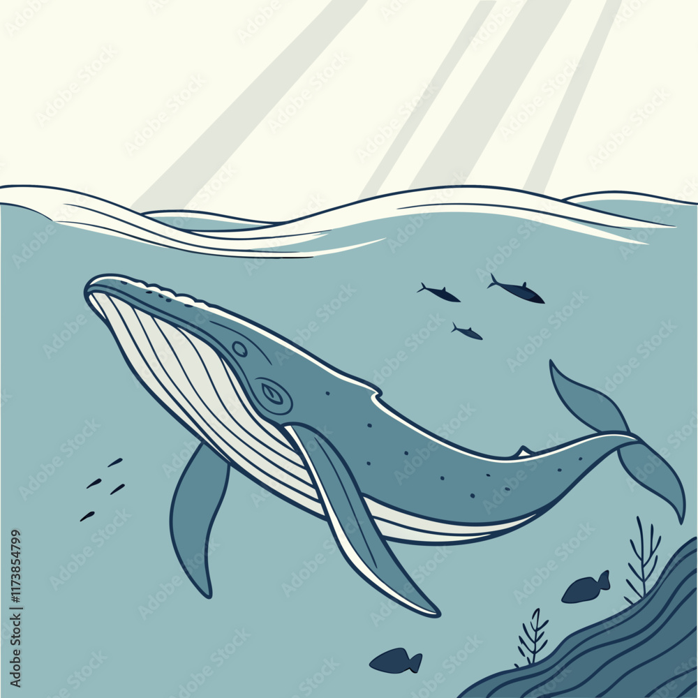 Fototapeta premium illustration of a shark