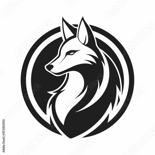 Wolf head logo  tribal 