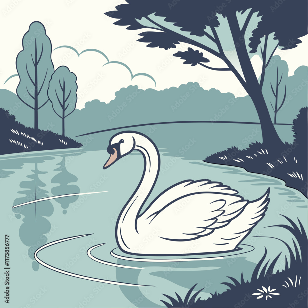 Obraz premium swan on the water