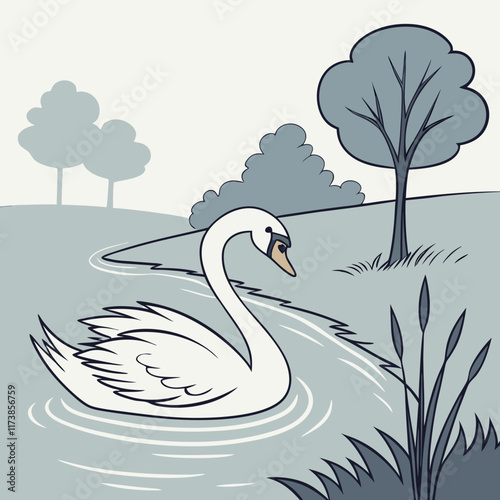 swan on the water