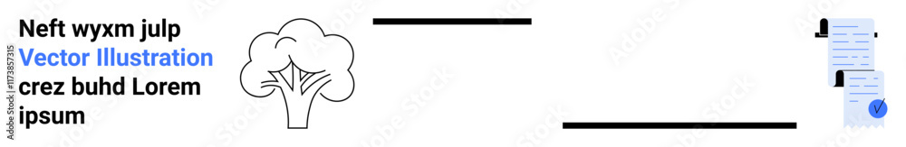 Pencil-drawn tree with branches. Black font text beside tree. Right side features two blue-messaged chat elements, plus iconsmicrophone. Ideal for education, websites, social media, apps, branding Pencil-drawn tree with branches. Black font text beside tree. Right side features two blue-messaged chat elements, plus iconsmicrophone. Ideal for education, websites, social media, apps, branding