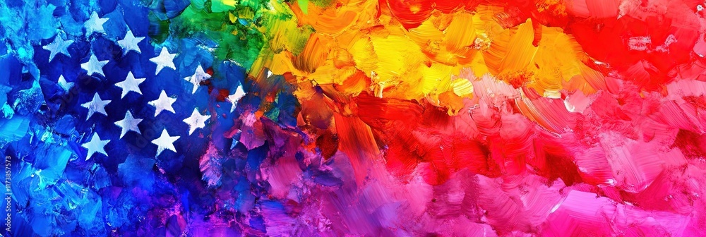 Fototapeta premium rainbow american flag