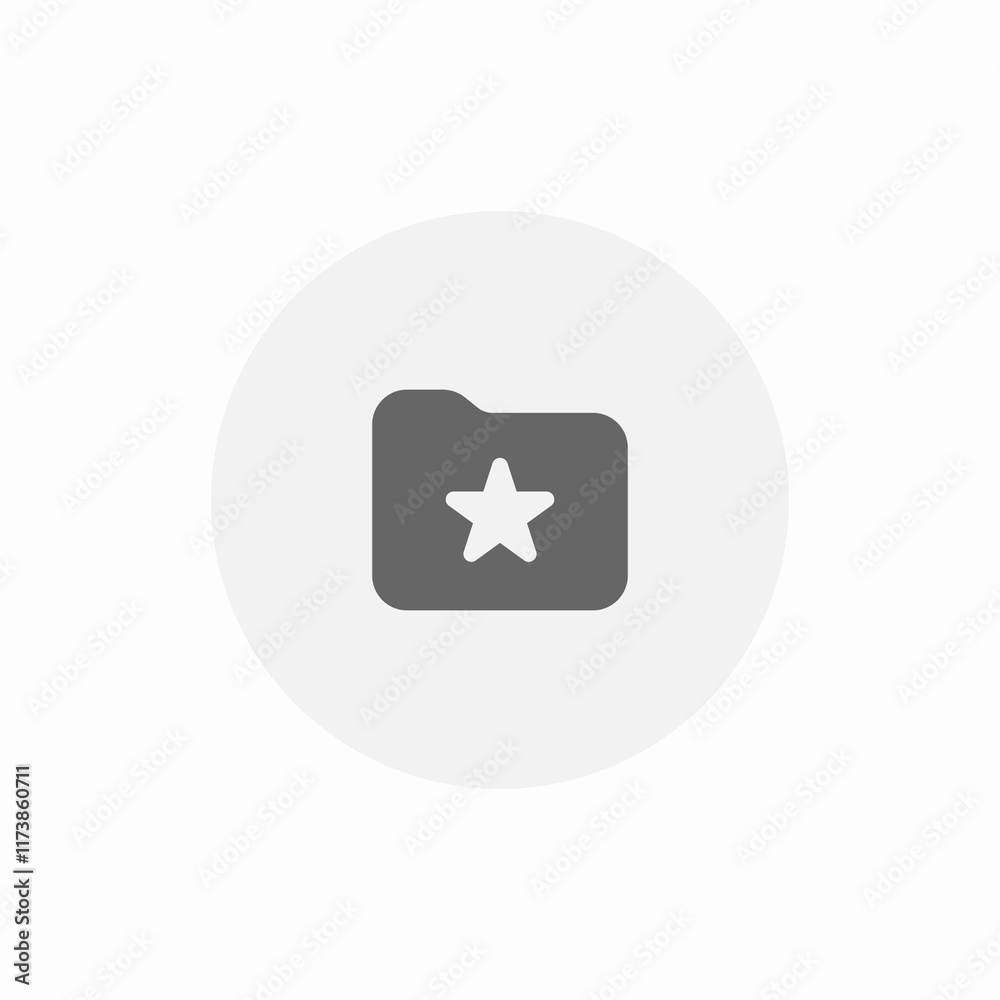 Favorite folder star rating icon vector sign