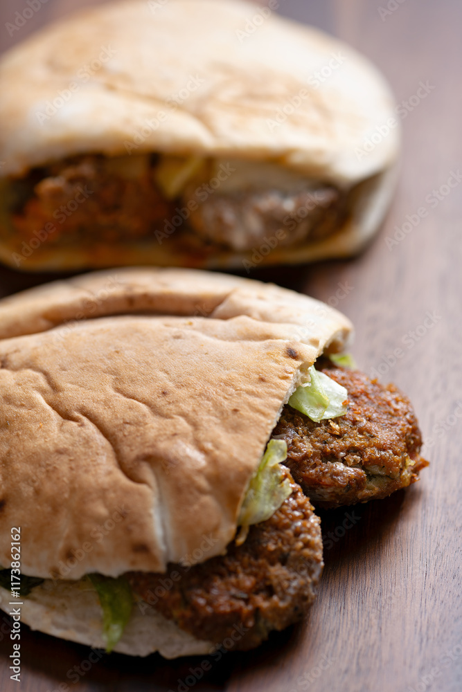 traditional pita falafel sandwich