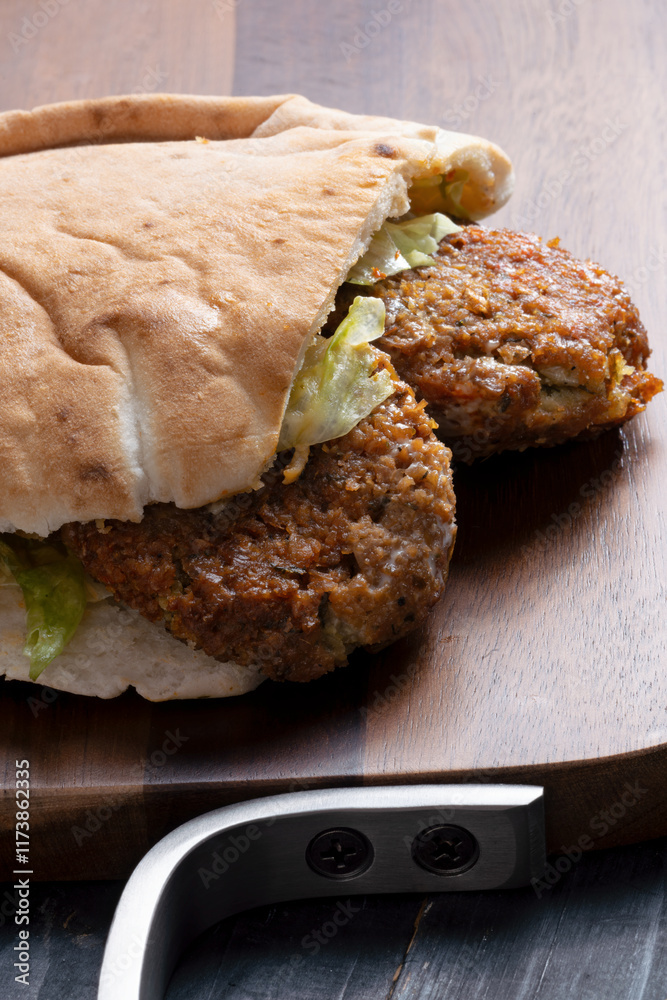 traditional pita falafel sandwich
