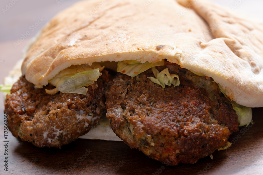 traditional pita falafel sandwich