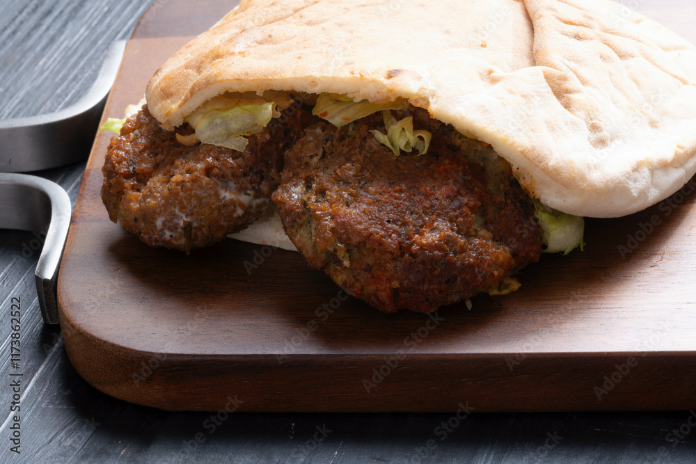 traditional pita falafel sandwich