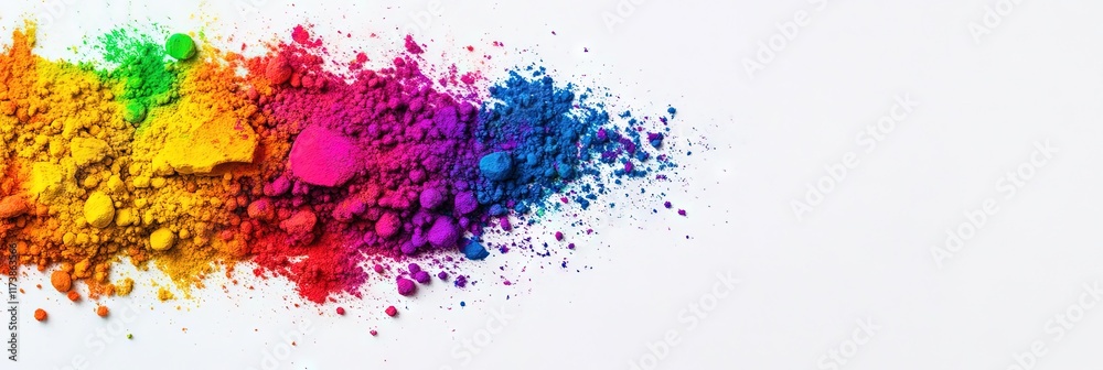Obraz premium holi, copy space, minimalist, isolated on solid background 