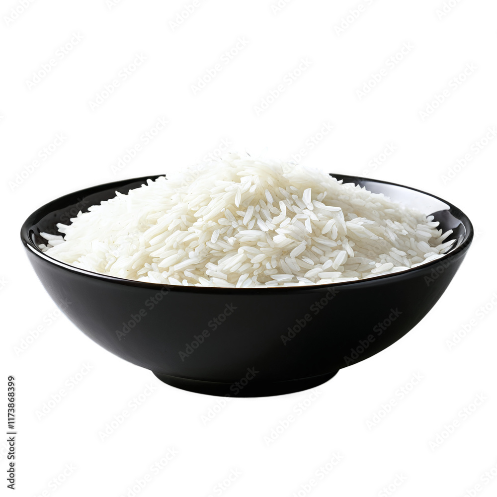 white rice in a bowl isolated on transparent background white rice in a bowl isolated on transparent background