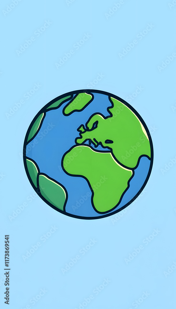 Naklejka premium doodle symbol of planet earth, flat papercut style, with white tones
