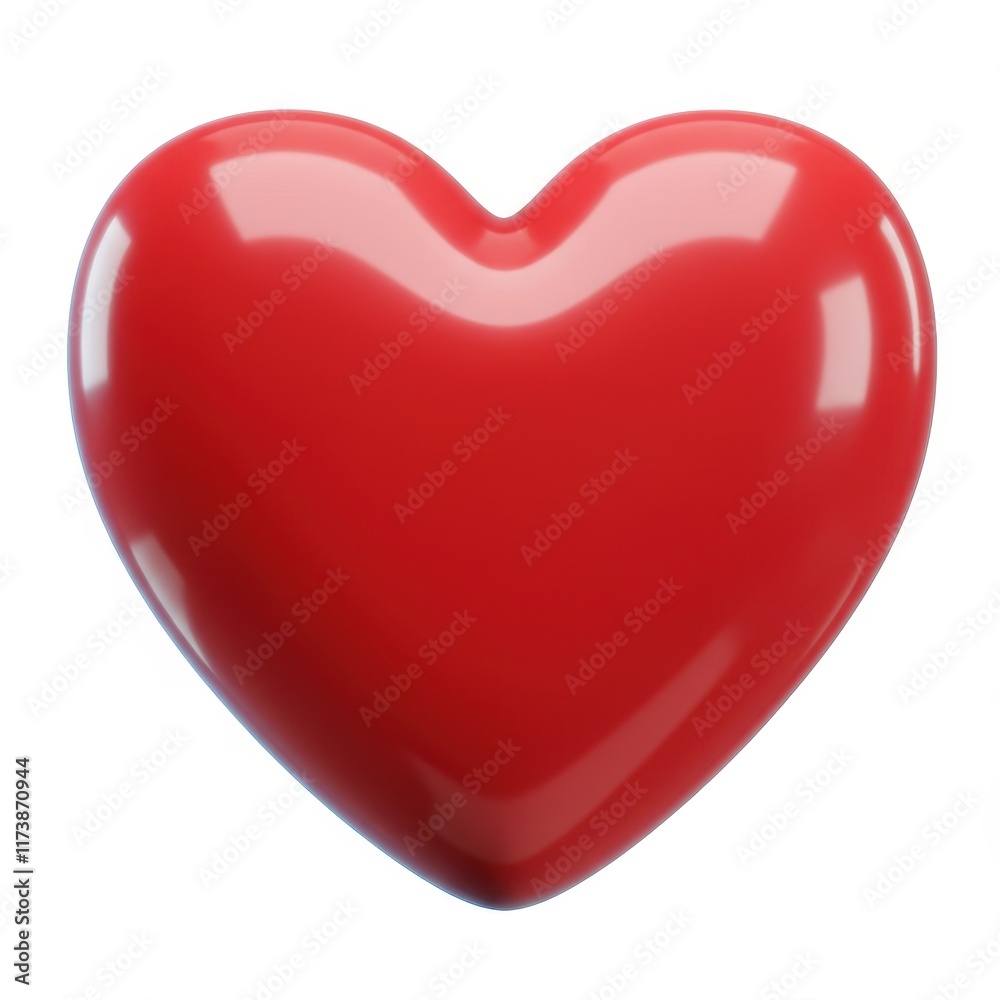 3D red heart icon isolated on white background 3D red heart icon isolated on white background