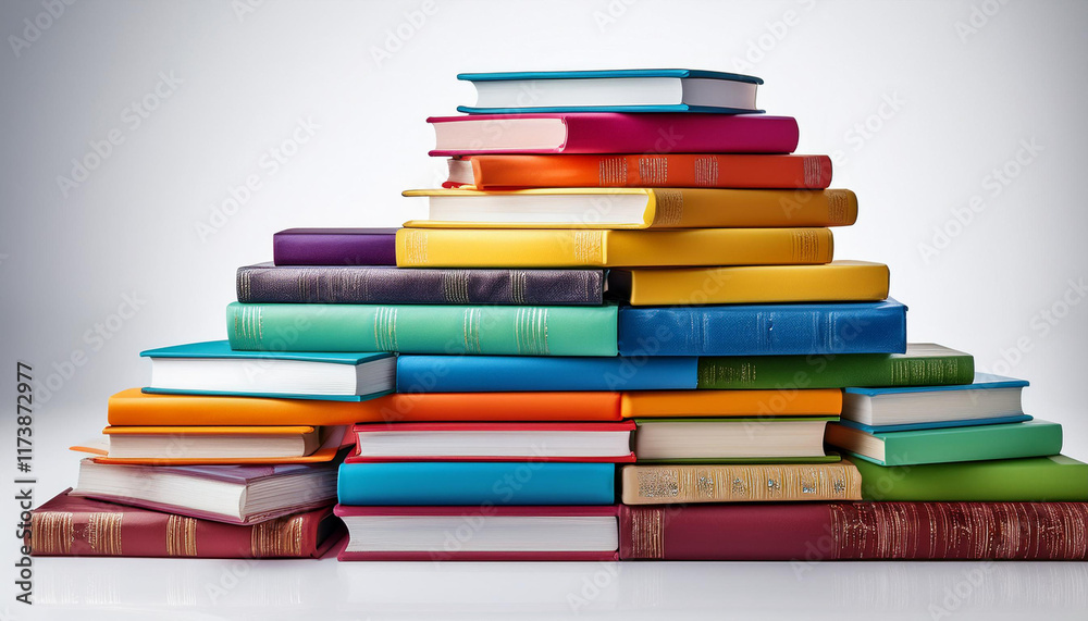 stack of colourful books remoted on white background stack of colourful books remoted on white background