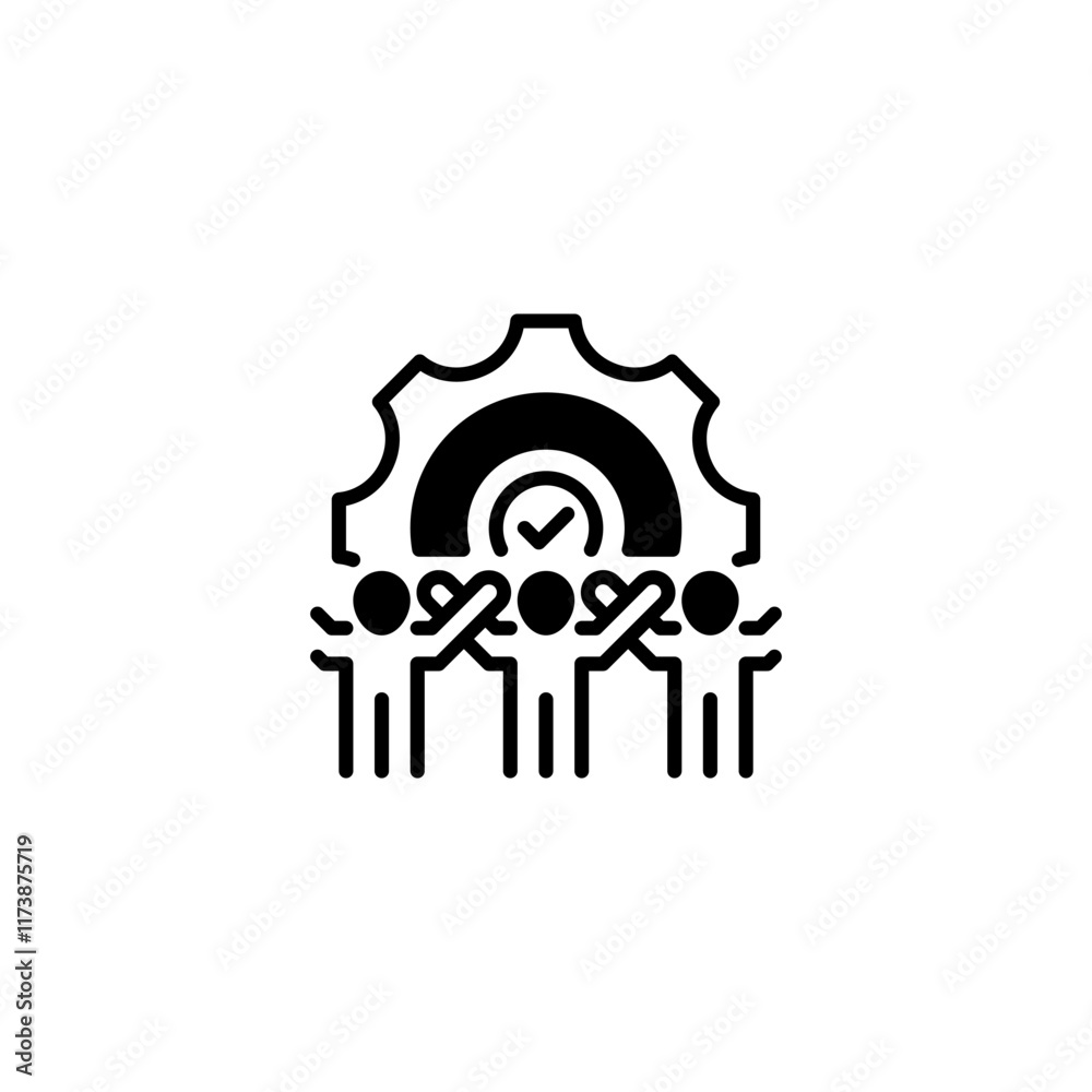Work Together line icon. Universal creative premium symbol. Vector sign icon logo template. Vector illustration Work Together line icon. Universal creative premium symbol. Vector sign icon logo template. Vector illustration