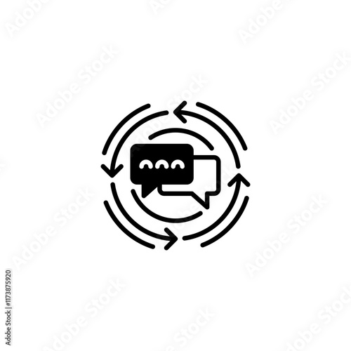 Feedback Exchange line icon. Universal creative premium symbol. Vector sign icon logo template. Vector illustration