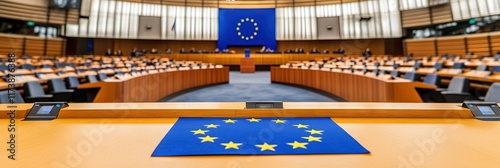European politics concept with fictional european parliament