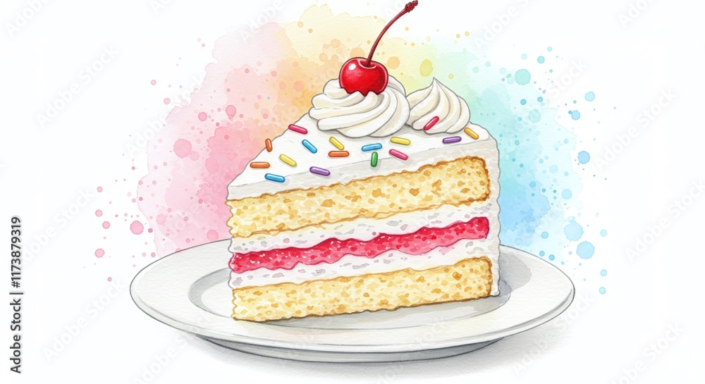 A Beautifully Decorated Layer Cake Topped with Fresh Berries and Cream for Special Celebrations A Beautifully Decorated Layer Cake Topped with Fresh Berries and Cream for Special Celebrations