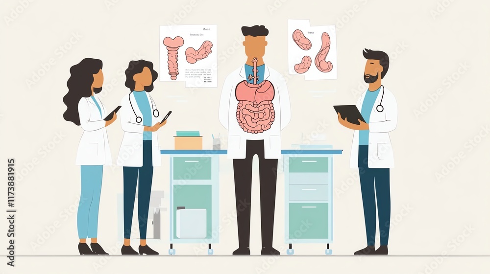 Obraz premium Quick-reference guide on Gastrointestinal System focused on essential clinical knowledge--ar 16:9