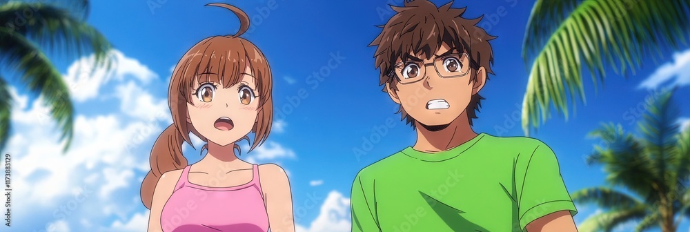 Obraz premium anime spring break and summer vacation