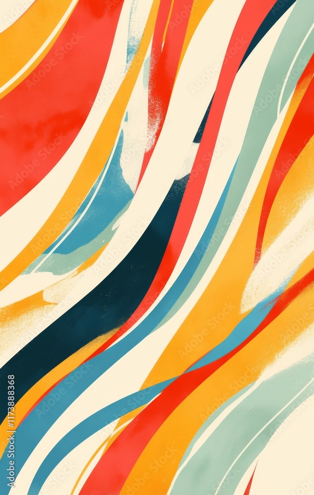 Obraz premium A vertical AI illustration of an abstract striped pattern with colorful pastel stripes 