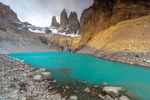 Nice view of Torres Del Paine National Park, Chile.