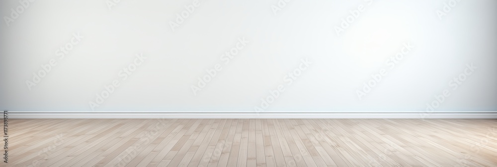 Minimalist empty interior with wooden floor and white walls inviting creativity. Generative AI Minimalist empty interior with wooden floor and white walls inviting creativity. Generative AI