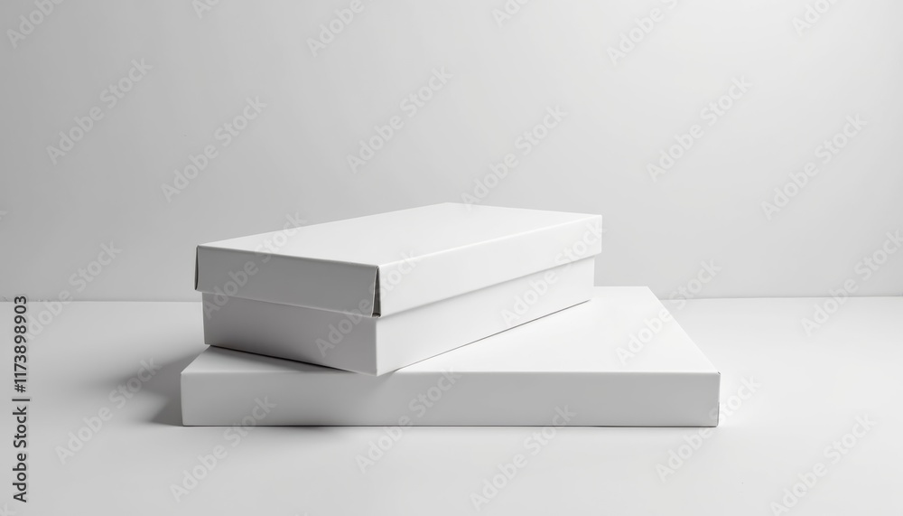 Flat box mockup on neutral surface, simple design, no people, clean background, photorealistic texture Flat box mockup on neutral surface, simple design, no people, clean background, photorealistic texture
