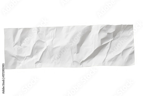 Crumpled long receipt paper on white background with clipping path 
 photo