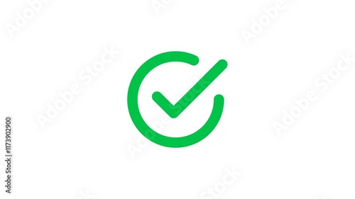 Check mark symbol Animation. approved tick mark icon, success. Animation of Check Mark. Check mark symbol, isolated on transparent background with alpha channel.