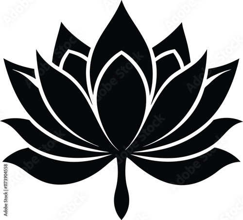 Silhouette of a lotus flower illustration