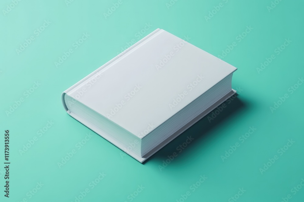 White blank book on teal background. (1) White blank book on teal background. (1)