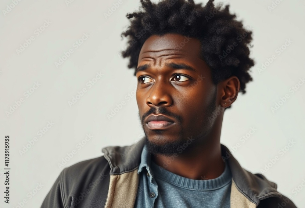 Fototapeta premium Afro-American male with solemn expression
